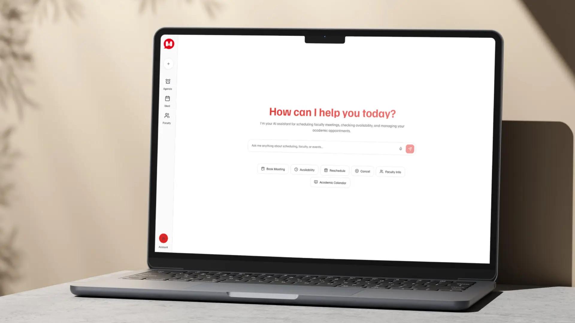 Faculty Meeting AI Scheduler Mockup Preview